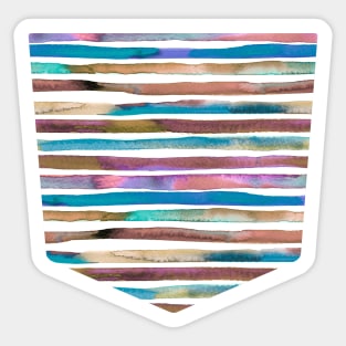 Pocket - WATERCOLOR STRIPES BLUE PURPLE 2 Sticker